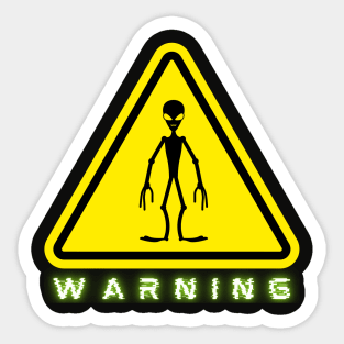 Alien Pizza Eating Sticker